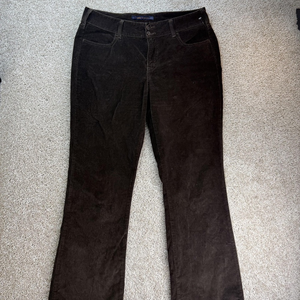 Y2K Levi's 526 Slender Boot Cut Womens 12 Dark Brown Stretch Corduroy Pants